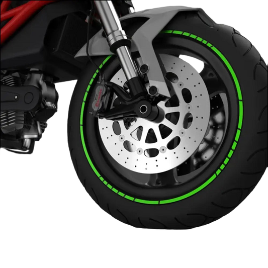 16-Piece 18-Inch Motorcycle Wheel Rim Reflective Safety Stickers - Waterproof Decorative Decals For