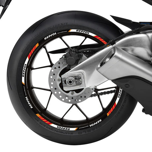 Decalcomanie per cerchioni di moto - Adesivi riflettenti per ruote per HONDA, KTM, YAMAHA, KAWASAKI e altri (accessori per mozzi da 17")